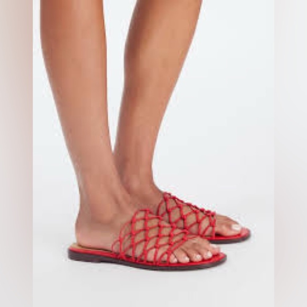 Madewell Red Braided Slide Sandals